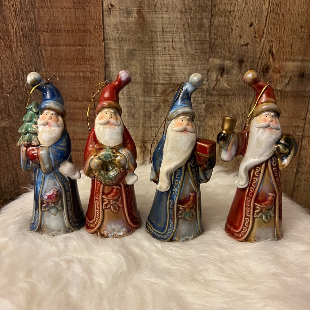 VTG PORCELAIN SAINT NICK ORNAMENTS